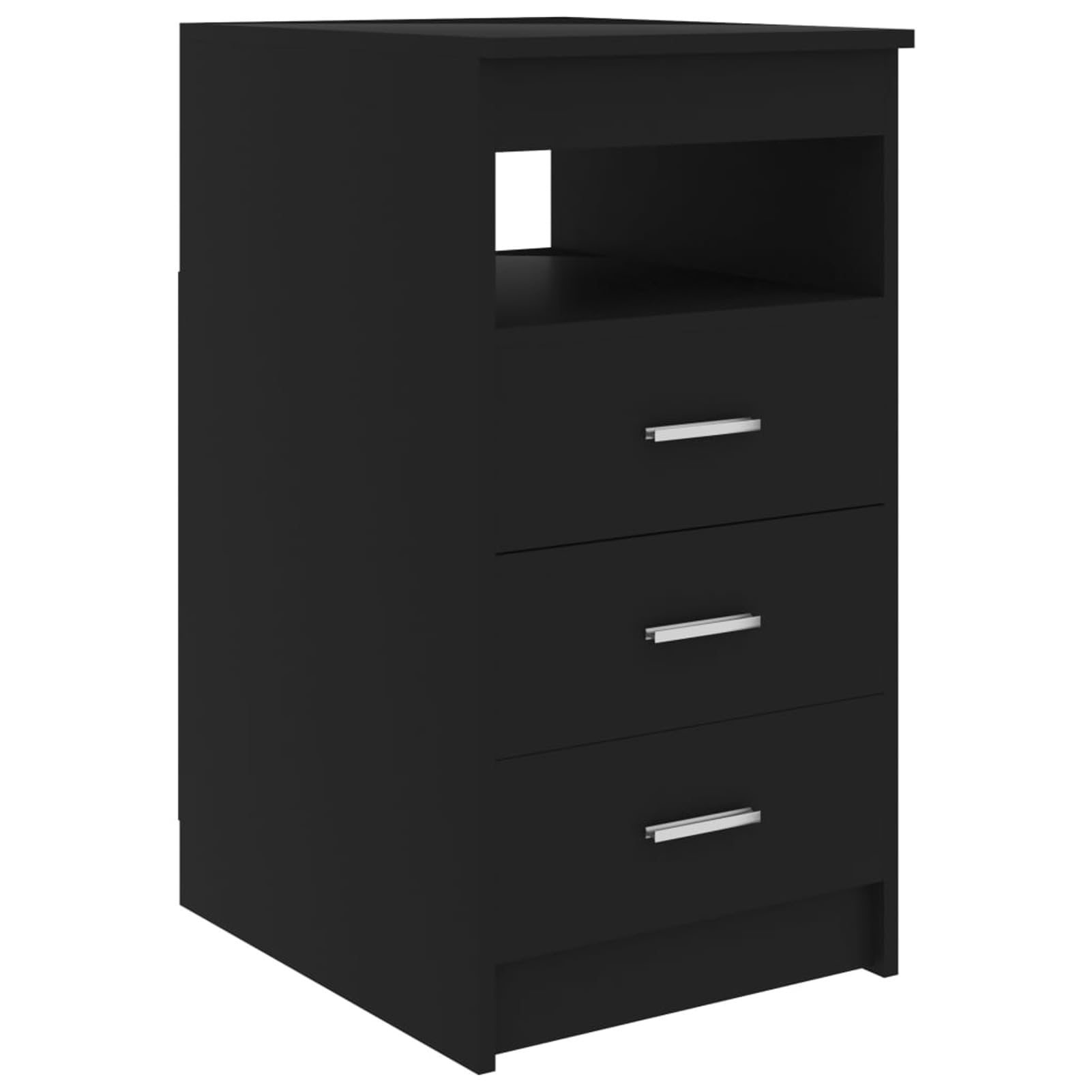 ShGaxin Cassettiera Nera 40x50x76 cm in Legno Multistrato,Cassettiera,Cassettiera Salvaspazio,Cassettiera Scrivania,Cassettiera Camera da Letto-801806