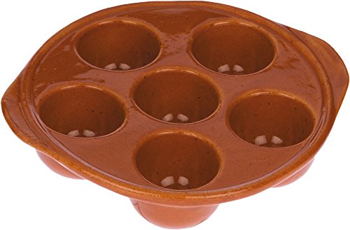 Digoin fuente de caracol 6 agujeros | Plato de caracol, d'Escargot plato, diseño de caracol fuente de cerámica