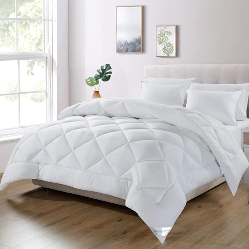 WAVVE Edredón Relleno Nórdico 220x220 cm Blanco para Cama 135/140 / 150 cm, Edredón de Fibra 300gr/m², Ligero, Suave, Transpirable (Cama 135/140/150-220x220cm)
