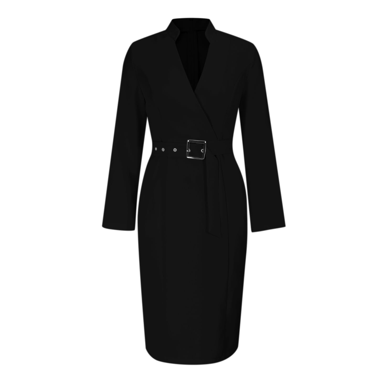 Robe noire pour femme - Robe moulante - Robe crayon - Robe de bureau - Robe d'affaires