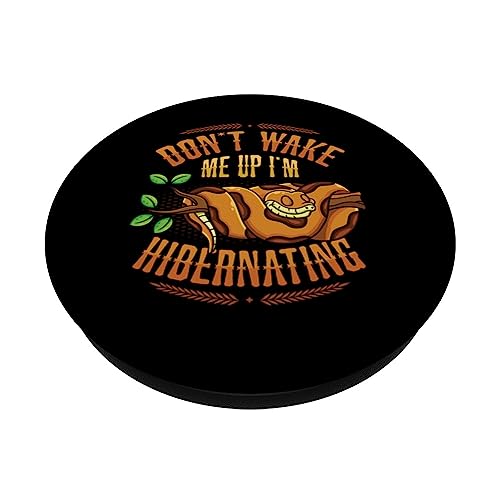 Don´t Wake Me Up I´m Hibernating Snake PopSockets Swappable PopGrip, Black - Image 2