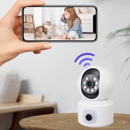 Caméra surveillance extérieure et intérieure double objectif rotative 355 - 6
