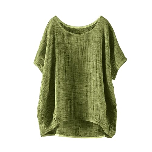Ropa Bebe Niña Ofertas Top De Lino Suelto Informal Liso De Manga Corta De Verano para Mujer Camisas Largas De Mujer Camiseta Elegante Mujer Top Fiesta Mujer Manga Lar Fiesta De Ofertas De Primavera