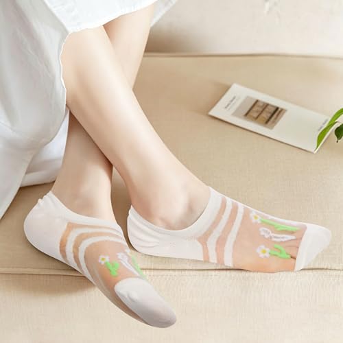 Image of Benefeet Sox Sheer No Show Socks for Women Girls Lace Mesh Low Cut Liner Socks Ultra Thin Nylon Invisible No See Footies Sock