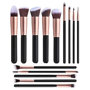 Professional Premium Makeup Brush Set 14-piece Matte Rose Gold Foundation Eye Shadow Concealer Blush Brush & Vegan