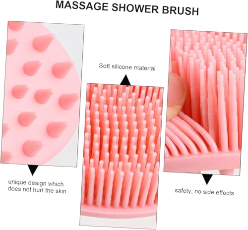 Image of Kimee Silicone Body Scrubber with Dense Soft Bristles, Exfoliating Shower Brush for Deep Cleansing, Rich Foam Bath Massager, Hygienic Quick Dry Body Wash Scrubber for Men Women
