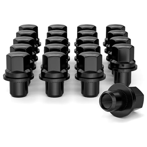EZISOE 20PCS M14x1.5 1.83" Tall Black Mag Seat Closed End Bulge Acorn Lug Nuts - 0.87" Hex Wheel Lug Nuts for OEM Factory Land Rover LR3 LR4 Range Rover & Sport Cover