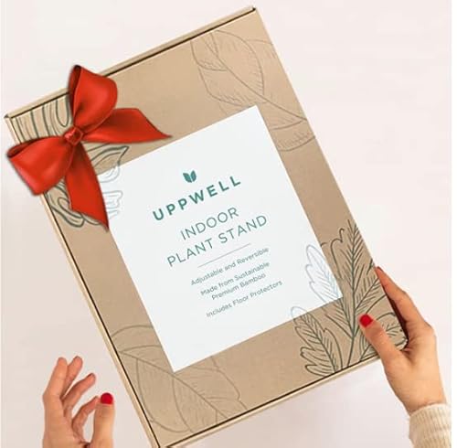 Uppwell Adjustable Indoor Plant Stand | Fits Pots 8-12 Inches, Adjustable Height And Width | Made From Sustainable Bamboo | Tools For Assembly Included | One Tree Planted For Every Purchase #TOP7