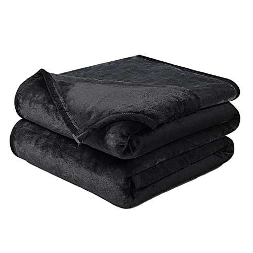 Couverture micropeluche noire de qualité supérieure pour lit - 2