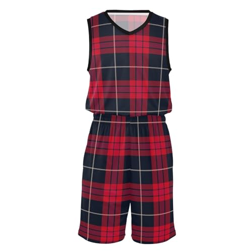 Pantalones cortos de baloncesto y jersey transpirable de cuadros para evitar el sudor en Navidad