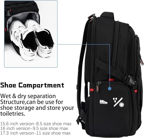 star cloud Rucksack Herren, 17 Zoll Laptop Schulrucksack Arbeitsrucksack Reiserucksack, Wasserdicht Arbeitstasche Business Travel Backpack Men, Gro Schultasche fr Arbeit Uni Reise Schul, Schwarz