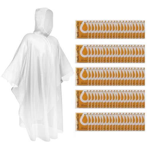 Image of SaphiRose Disposable Rain Ponchos Emergency Clear Poncho