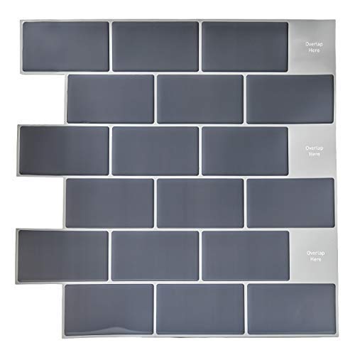 Rikopin 3D タイルシール 立体 30.5×30.5cm 洗面所 キッチン 模様替え 防水 防油 防汚 剥がせる 壁紙 レンガ 壁紙 シール 洗面所 トイレ 北欧 DIY