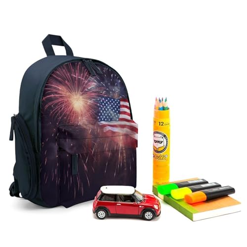 Firework American Flag 4Th of July Mini Backpack Light Weight Small Travel Backpack Shopping Travel Daypack3