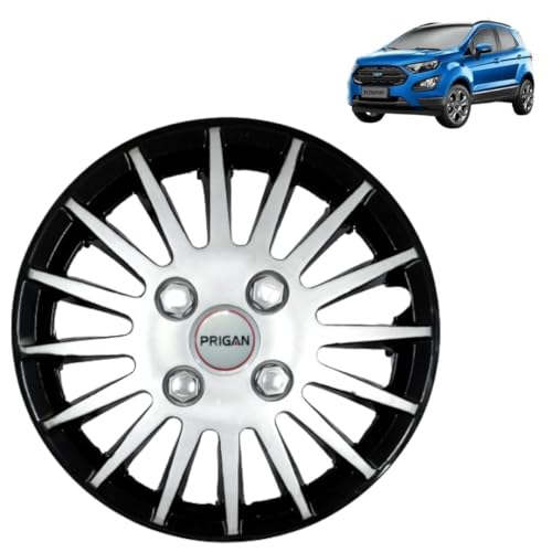 Image of PRIGAN EcoSport Black Silver Wheel Cover 15 inch for EcoSport (Set of 4 Pcs) (Press Fitting) Model- Camry DC 15