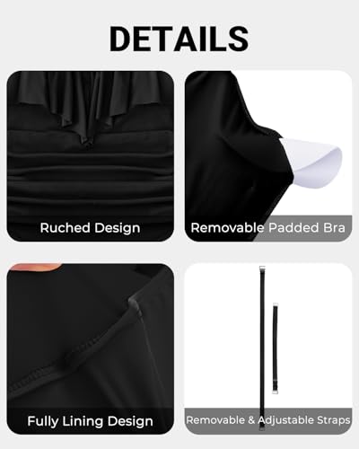 Daci Women Plus Size One Piece Swimsuits Tummy Control Ruffle Off Shoulder Bathing Suits3