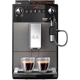 Melitta Avanza - Kaffeevollautomat mit Milchsystem, Kaffeemaschine mit Mahlwerk und extragroßem Wassertank (1,5 l) für z. B. Cappuccino oder Espresso, mystic titan