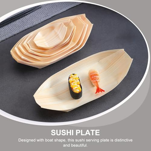 VALICLUD platos desechables de madera en forma de barco x60 miniatura 4