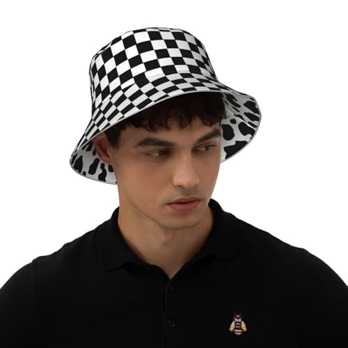 Image of Bucket Hat Double-Side-Wear Reversible Sun Hat Beach Travel Hiking for Women Men