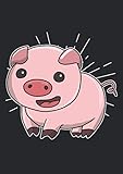 Notizbuch A5 kariert mit Softcover Design: Glückliches Schwein: 120 karierte DIN A5 Seiten