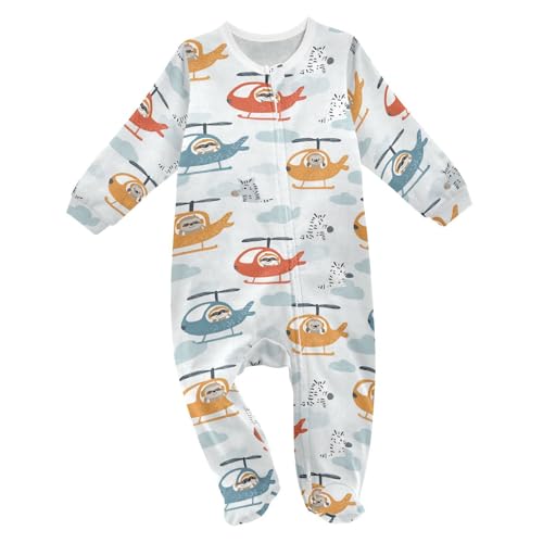 Image of Dussdil Baby One-Piece Footies Newborn Rompers Pajamas Cotton Footed Pjs for Sleep Play Boys Girls