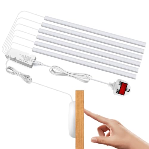 CHNMALITAI 12V Under Cabinet Lighting, 6 Pcs 30cm Parallel Connection Dimmable LED Light Bar Kit, 3000K Warm White Cabinet LED Bar for Kitchen, Acoustic Panel, Showcase, Shelf Lighting