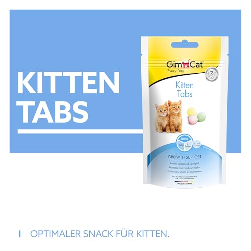 GimCat Kitten Tabs - Funktionaler Katzensnack speziell für junge Katzen ab der 6. Woche - 1 Beutel (1 x 40 g)