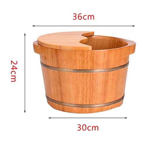 Cubo de madera para baño de pies con tapa, barril de roble miniatura 7