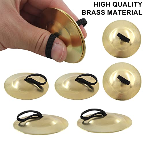 Bokwin BOKWIN230308-034 6 Pack Brass Finger Cymbals Belly Dancing Finger Cymbals Musical Instrument Small Cymbals thumb #1