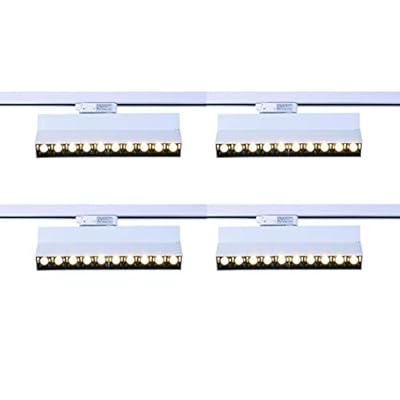 mirrea 20W Dimmable LED Array Track Lighting Heads White Painted Compatible with Single Circuit H Type Track Rail CRI 90 Warm White 3000K Beam Angle 30° for Wall Art or Shop Window Pack of 4