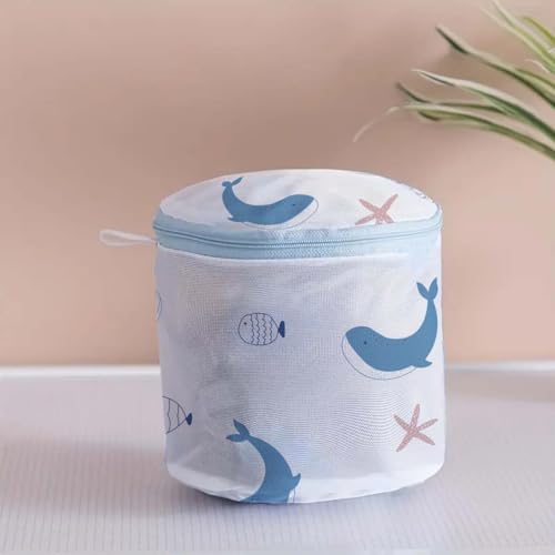 Image of Lukzer Mesh Laundry Clothes Washing Bag, Pack of 3 with Premium Rust Free Zipper, Store Dirty Clothes, Washing Bags, Blouse, Bra, Hosiery, Lingerie, Stocking, Jeans (Fish Prints)