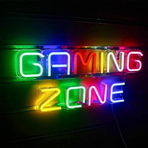 Image of LED Game Sign Game Zone Neon Signs Gaming Room Wall Art Decor Man Cave Lights Signs Gamer Home Bedroom Decoration USB Powered Brightness Adjustable