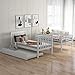 Bunk Bed Twin Over Twin with Trundle & Storage Stairs,Can be Split into 3 Separate beds,Wooden Triple Bunk Bed Frame with Safety Guardrails and Slat Support for Bedroom Guest Room,Space Saving,White