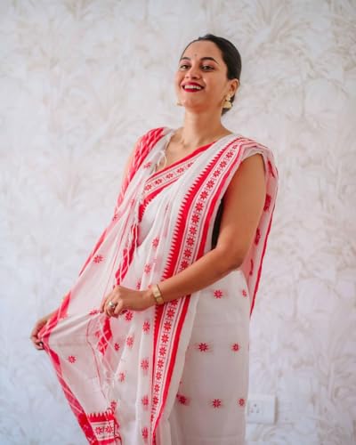 Image of Flosive Women's Woven Cotton Silk Saree With Unstitched Blouse Piece