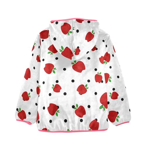 OTVEE Red Apples Fruits Kids Hoodie Jacket Fall Spring Full Zip Warm Outwear Coat2