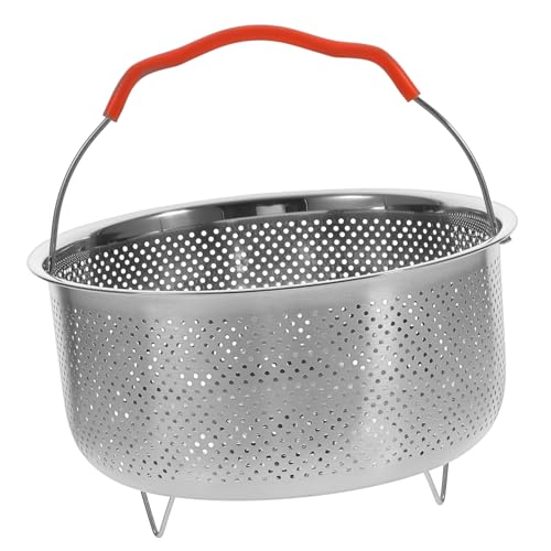 DECORNIJIA Cesta de Vapor de Acero Inoxidable con Asas Soporte para Cocinar al Vapor Arroz y Dumplings Cesta Perforada para Vaporera Eléctrica Duradera y Práctica para Cocina Saludable