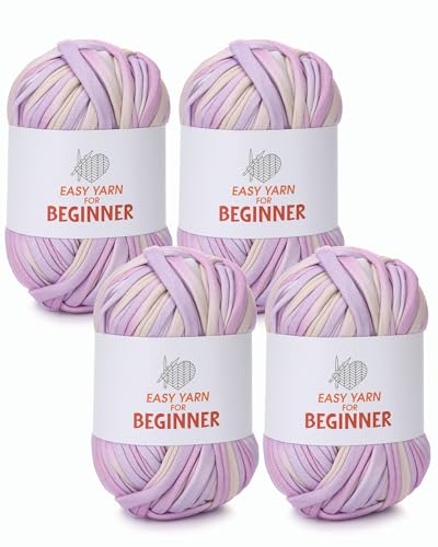 T-Shirt Yarn for Crocheting & Knitting - 4 PCS...