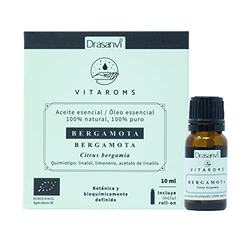 Drasanvi VITAROMS ACEITE ESENCIAL BERGAMOTA CERTIFICADO BIO - 100% natural y puro - Botánica y Bioquímicamente definido - VEGANO - SIN GLUTEN - 10ml