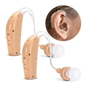 MSA PRO Sound Amplifier, Amplifies Sound by 30 Times, Up to 20 Hours Continuous Use, Lightweight, Nearly Invisible, Adjustable Volume, Fast Charging, Nude, 2ct