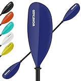 XUXIAKE Kajak Paddels Doppelpaddel mit Glasfaser Schaft und Nylon Klinge, Einstellbar 210-230 cm Doppel Paddels für Kajak, Kanu, Boot, Blau