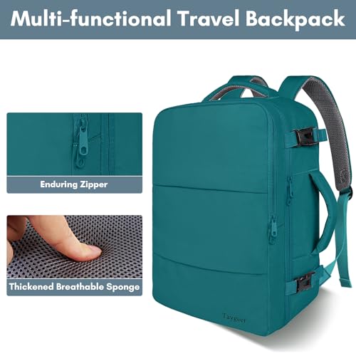 Taygeer Laptop Backpack, Airline Approved Carry On with 17.3 inch Laptop Compartment, TSA Friendly Backpack for Nursing Doctor Business Travel, Travel Daypack for Work Essentials, Peacock Blue by Taygeer - Image 8