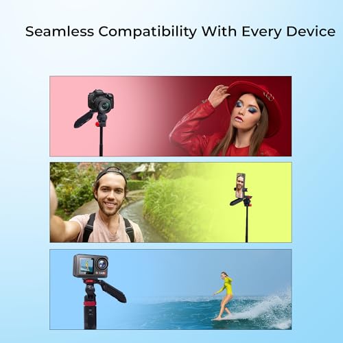 Image of Digitek (DTR 565 SS) Tripod Selfie Stick with Wireless Remote, 360 Rotation, 7-Section Aluminum Rod, 1450mm Max Height, 3kg Load, GoPro Adapter - Compatible with Phone & Action Cameras