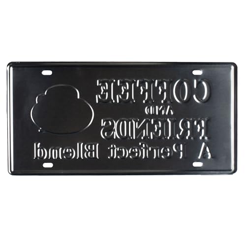 Image of inchCoffee and Friends- A perfect Blend inch Vintage Retro Metal Signs - License Wall Plate, Car Tag - Ideal for Cafe, Restaurant, Shop, Home, Hotel, Club, Office, Living Area - Design Plaque