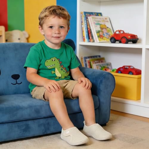 Image of FEETCITY Toddler Walking Shoes Slip On Toddler Shoes Boys Girls Kids Sports Sneakers Casual School Shoes Barefoot Shoes