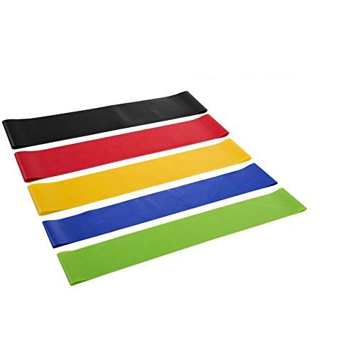 XGZ Resistance Bands For Legs and Butt, 100% Natural Latex Resistance Loop Exercise Bands For Home Workout, Pilates, Yoga (Set of 5)