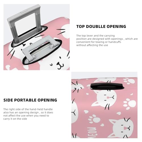 Pink Cat Paw Print Luggage Cover Elastic Travel Suitcase Covers, Anti Scratch Dust Proof Baggage Covers, Fits 18-21 inch Suitcases4