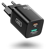 ✅【Schnelles Aufladen für Alle Handys】 Unterstützt alle wichtigen Schnellladeprotokolle wie PD3.0, QC 3.0 und PPS zum schnellen Aufladen aller Handys. In nur 25 Minuten kann es Ihr Samsung S21 schnell auf 51% und Ihr iPhone 12 auf 52% bei einer maximalen Geschwindigkeit von 20W aufladen.