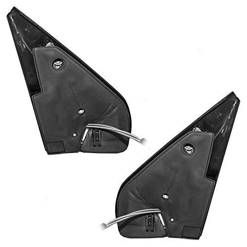 Brock Replacement Driver And Passenger Side Black Euro Type Manual Remote Mirrors With Clear Split Glass Without Heat Compatible With 1999-2007 Golf 1999-2005 A4 1J185750701C 1J1857508P01C #TOP2