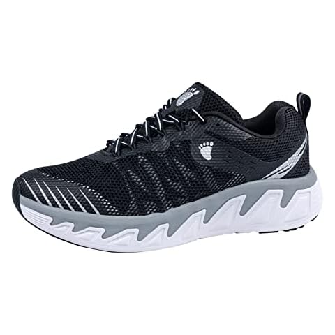Mens Walking Shoes for Women,Black Shoes Non Slip Walking Shoes Breathable Lightweight Casual Shoes Fashion Jogging Boots Indoor&Outdoor Size 10 Middle-Aged and Elderly Cover