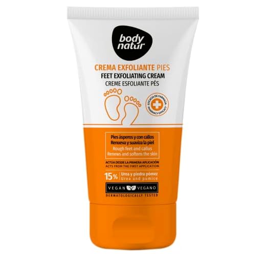 BODYNATUR - Crema Exfoliante - Crema para Pies Ásperos y con Callos - 100 ML